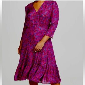 Veronica Beard Lasanna Tiered Floral Dress